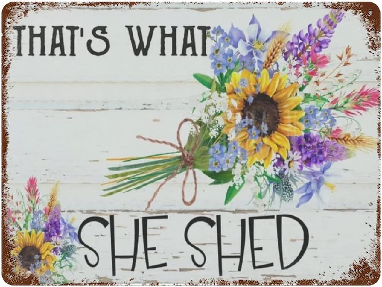 Home Office Shed - 西安金都「That's What She Shed」ヴィンテージメタルティンサイン、家庭用、コーヒーショップ、オフィス、壁飾り、メタルポスター、ガレージ装飾、マサイン