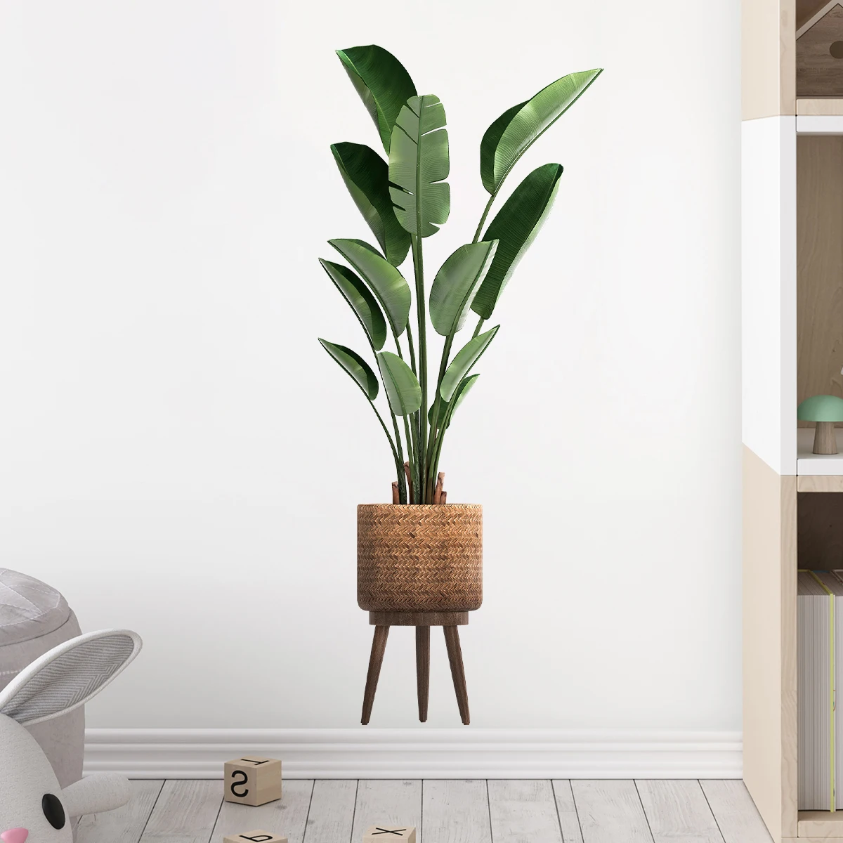 Home Office Word - シミュレーション緑の植物観賞用鉢植えウォールステッカーリビングルームオフィス寝室の装飾壁用ステッカー