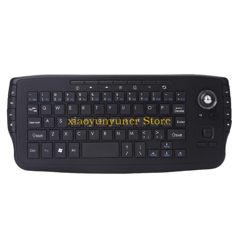 English Home Office - 統合された2.4gトラックボールマウス2インチのPCおよびTV P9JBを備えたワイヤレスキーボード