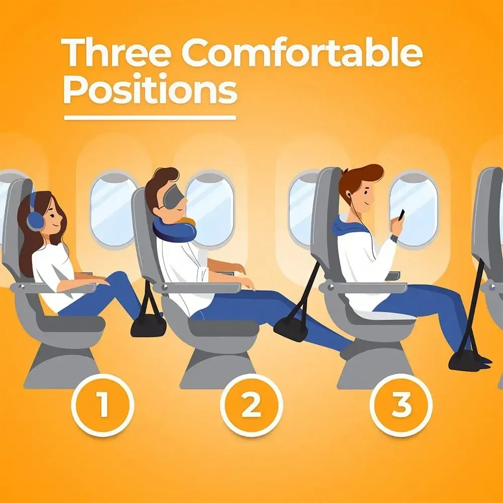 Home Or Office Use - トラベルレスト ハンギングフットスツール 調節可能なストラップ付き 多機能ポータブルハンモックフットレスト ホームオフィス屋外Airpalne用