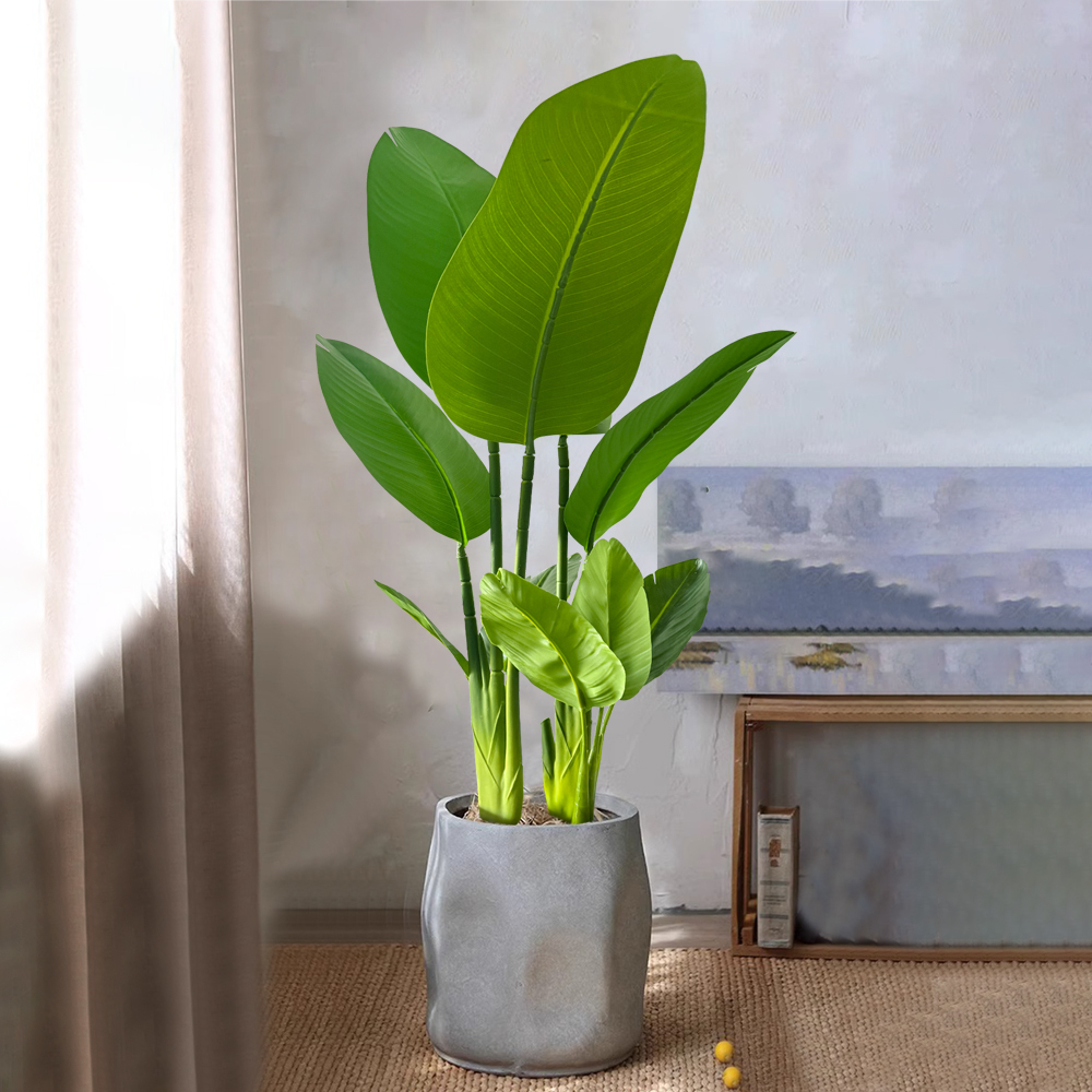 Home Office Word - 37/77cmの偽物の植物、人工バナナの木、トロピカルトラベラーパームの枝、プラスチック製のムサの葉、自宅、オフィス、庭の装飾用