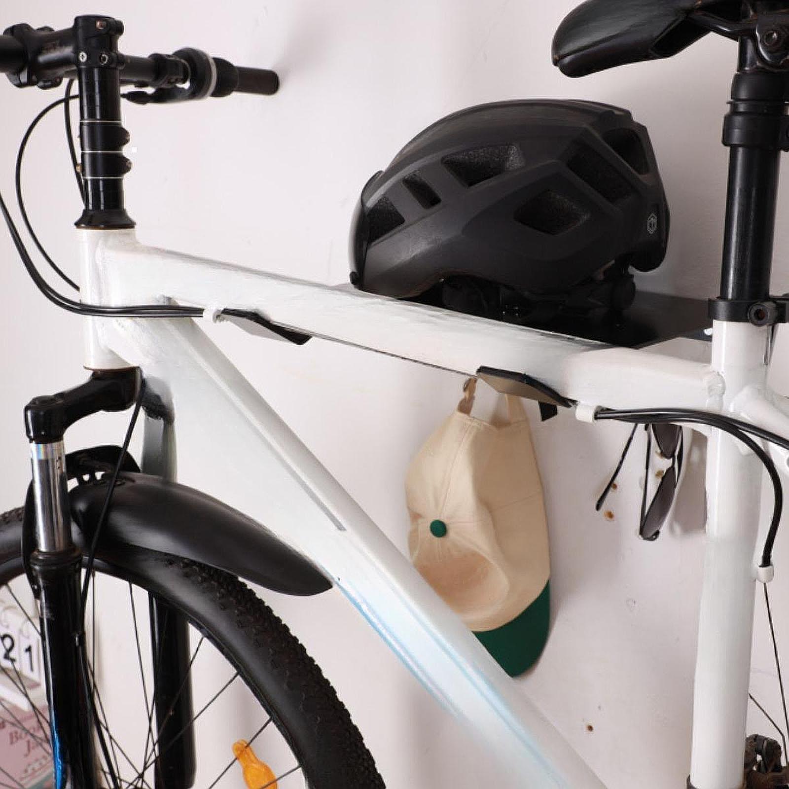 Home Office Shed - 自転車壁掛けディスプレイラック 自転車アクセサリーオーガナイザー 省スペース収納ディスプレイ 自転車ホルダー 車庫/自宅/オフィス用