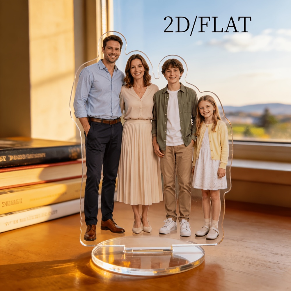 Home Office Image - 1個入り 2Dフラットカスタムフォトアクリルスタンドプレート、ホームオフィス装飾、写真展示、卓上装飾、ギフトに最適