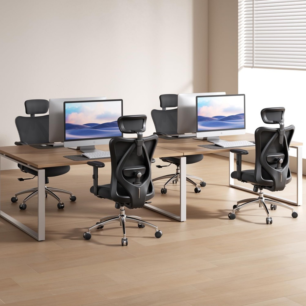 人間工学に基づいたメッシュデスクチェア、調節可能なランバーサ - Home Office Desk のレビューと価格