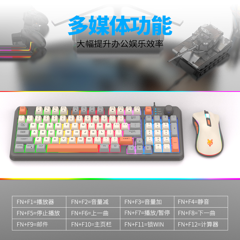 K820 USB 有線ゲーミングキーボードマウスセットラップ - English Home Office のレビューと価格