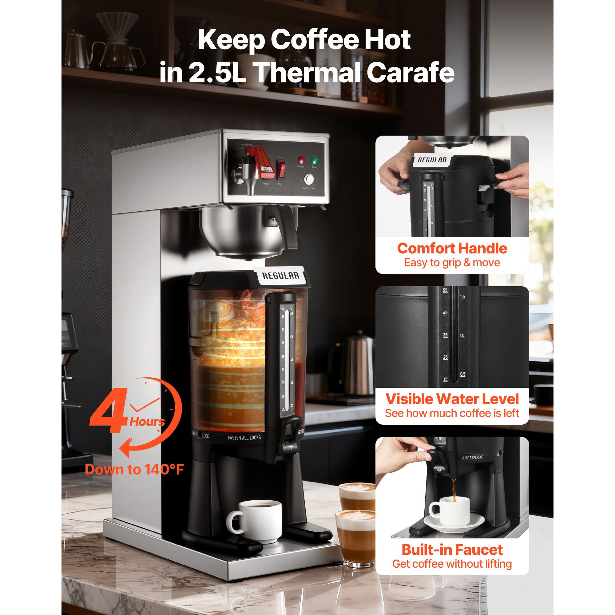 業務用ドリップ式コーヒーメーカー、16～17杯用、2.5L保 - Home Office Hours のレビューと価格