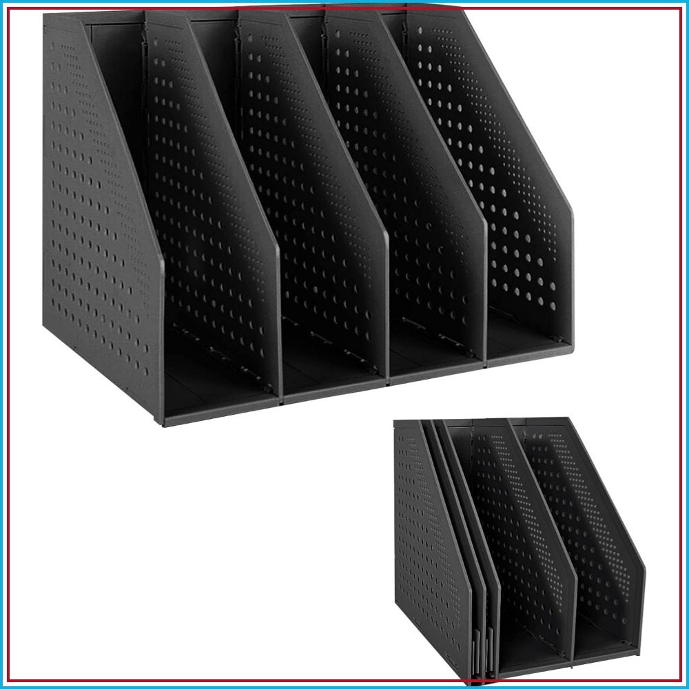 折りたたみ式マガジンホルダー プラスチック製デスクトップ 4 - Home Office Image のレビューと価格