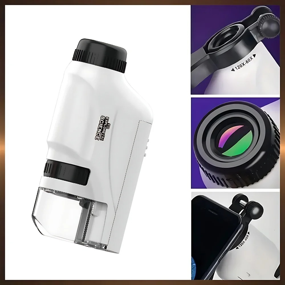 携帯用小型ハンドヘルド顕微鏡キット。60～120倍のズーム機 - Zoom Lighting Kit のレビューと価格