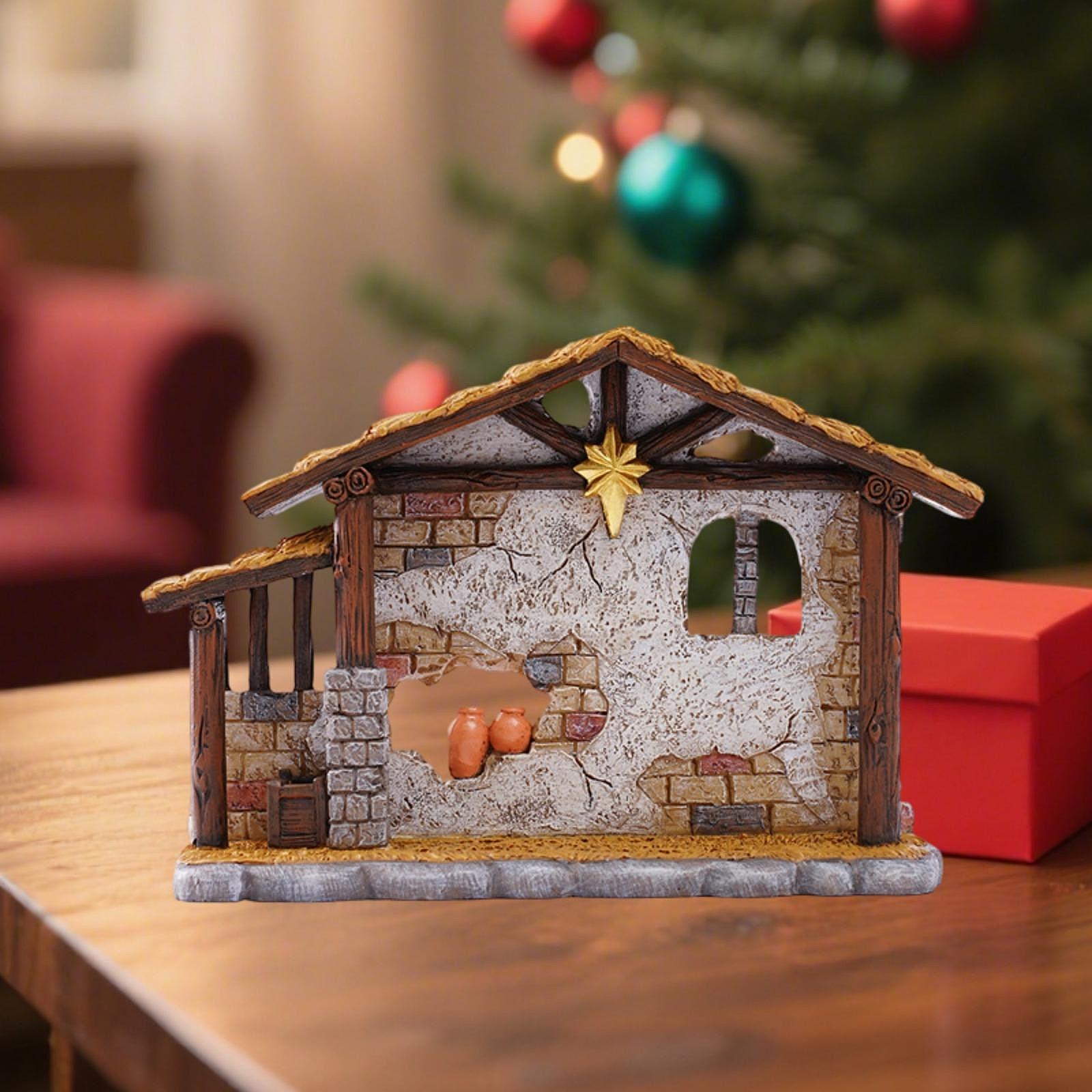 クリスマス彫刻小屋像アートワーク、家の装飾用、ギフト樹脂製置 - Home Office Shed のレビューと価格