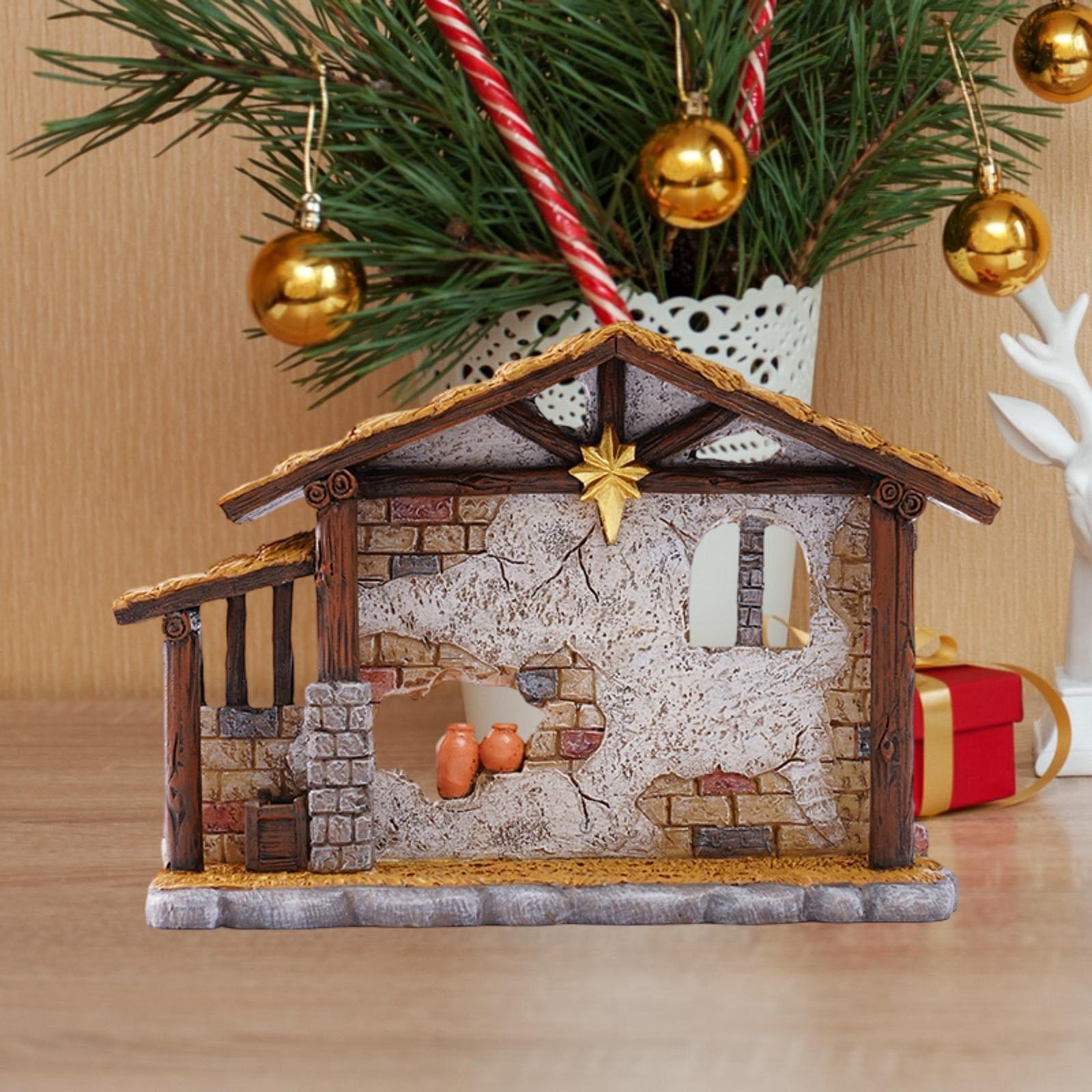 クリスマス彫刻小屋像アートワーク、家の装飾用、ギフト樹脂製置 - Home Office Shed のレビューと価格