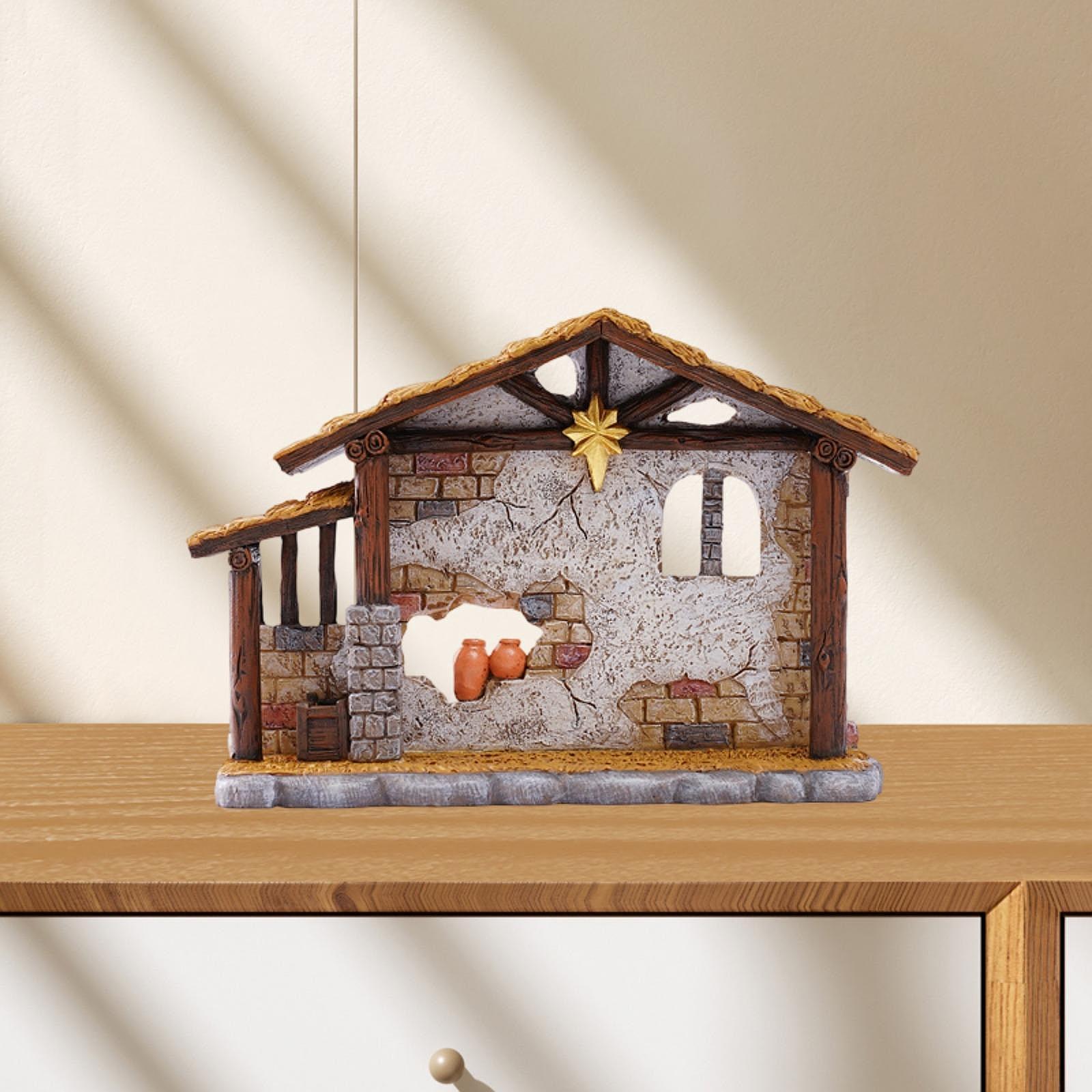 クリスマス彫刻小屋像アートワーク、家の装飾用、ギフト樹脂製置 - Home Office Shed のレビューと価格