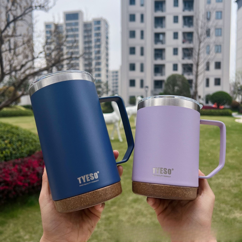 TYESO 広口ステンレス鋼製コーヒーマグ、漏れ防止蓋付き、 - Home Office Hours のレビューと価格