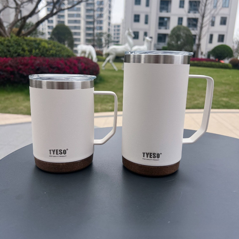 TYESO 広口ステンレス鋼製コーヒーマグ、漏れ防止蓋付き、 - Home Office Hours のレビューと価格