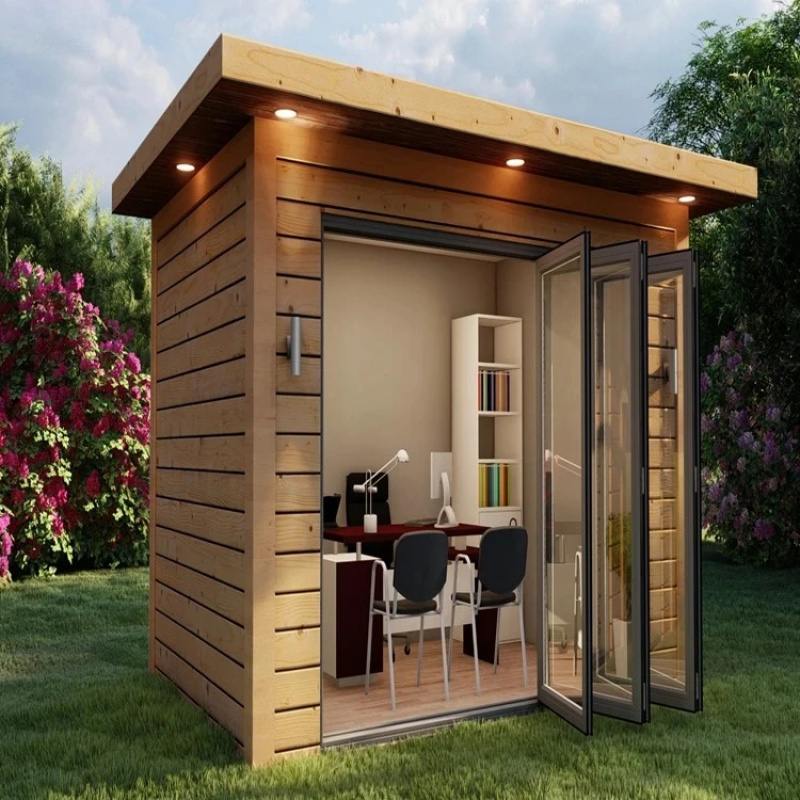 木製のファッショナブルなプレハブ住宅、すぐに使える家屋、庭用 - Home Office Shed のレビューと価格